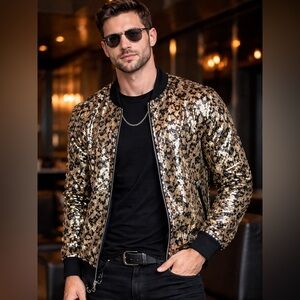 Forever 21 Black and Gold Sequin Jacket